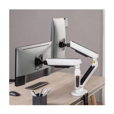Twisted Minds Dual Premium Gaming Monitor Arm With RGB Lighting - White