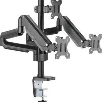 Twisted Minds Premium Triple Monitors Aluminum Pole Mounted Gas Spring Monitor Arm With USB Ports