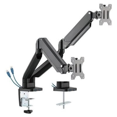 TWISTED MINDS PREMIUM COUNTERBALANCE DUAL MONITOR ARM WITH 3.0 USB PORT (17-32")