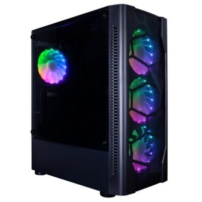 1st Player DX4 Black Mid Tower ATX Gaming Case 4 R1 Plus RGB Fan