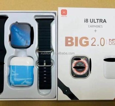 I8 MAX SMART WATCH WITH EARPHONES & 2 STRAPS
