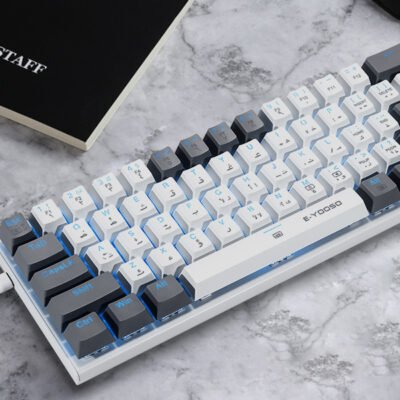 E-YOOSO Z11 Backlit 61 Keys Wired Mechanical Gaming Keyboard - Brown switch - White /grey