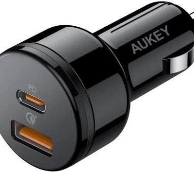 Aukey Essential 36W Dual Port Car Charger 1 Port 18W Power Delivery and other Qualcomm USB-A Port (CC-Y18)