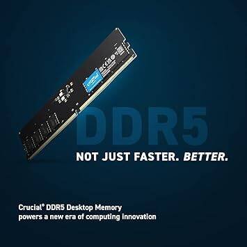 Crucial RAM 16GB Kit (2x8GB) DDR5 4800MHz CL40 Desktop Memory CT2K8G48C40U5