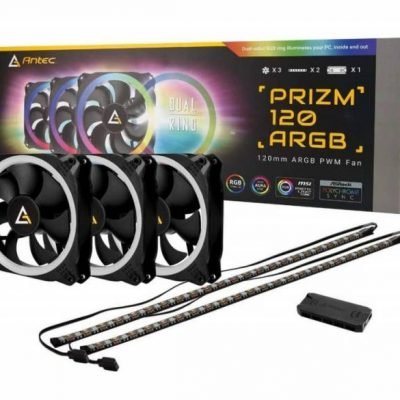 Antec Prizm 120 ARGB Fans (3 in 1 Pack) with Fan Controller & 2 ARGB LED Strips
