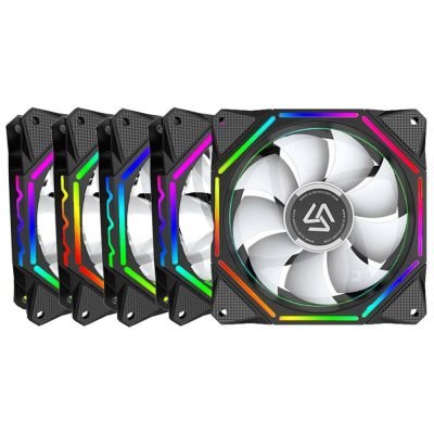 ALSEYE O12 Dual Glow 120mm Uni-ARGB Fan | Black | 5x Fan Kit