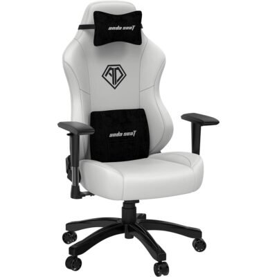 Anda Seat Phantom 3 Leather Gaming Seats with Headrest - Cloudy White