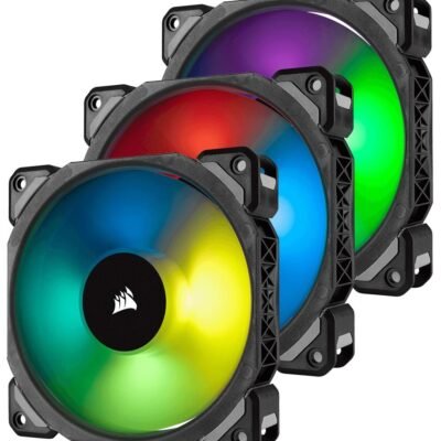 Corsair ML120 PRO 120mm Premium Magnetic Levitation RGB LED PWM Fan with Lighting Node 3 Pack