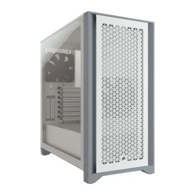 Corsair Casing 4000D Airflow Mid-Tower PC Case with Tempered Glass Side Panels (White)