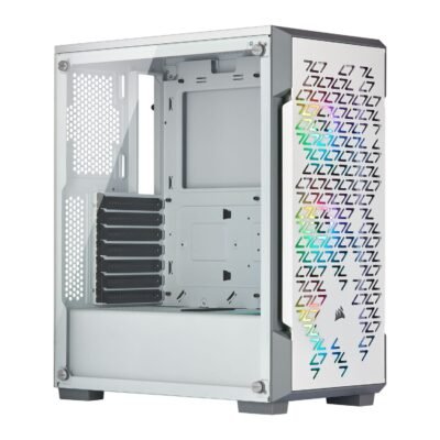 Corsair 220T Mid Tower PC Case with Tempered Glass Side Panel (White)