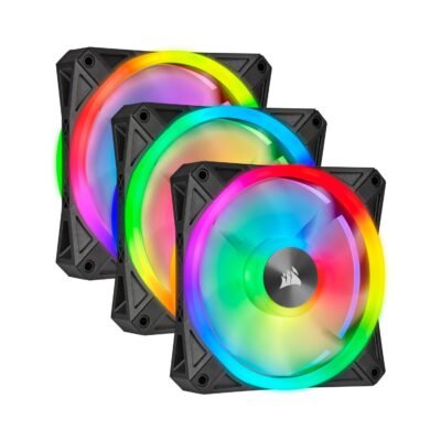 CORSAIR iCUE QL120 RGB 120mm PWM Triple Fan with Lighting Node CORE
