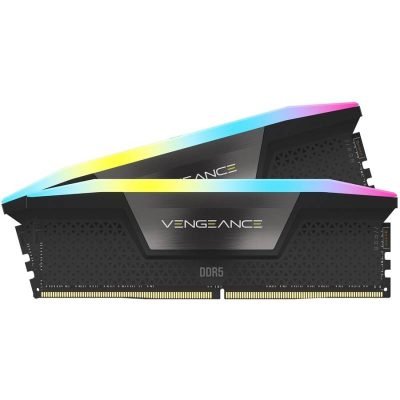 Corsair VENGEANCE RGB DDR5 32GB (2x16GB) DRAM 6000MHz C40 Memory Kit - Black - Desktop RAM - CMH32GX5M2B6000C40