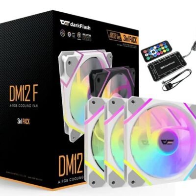 DarkFlash DM12 Pro 3 in 1 A-RGB Cooling Fans with Remote and Controller - White