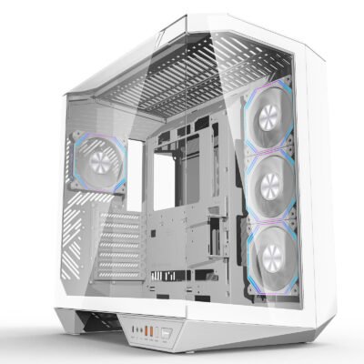 Darkflash DY470 ATX PC Case Three-side glass panel designed with 4 ARGB Fans - White