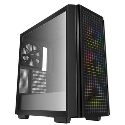 DeepCool CG540 Full Tower Glass PC Casing | 3x ARGB + 1x Non RGB 120mm Fans Pre-Installed | Black