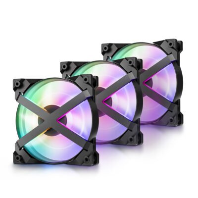 DeepCool MF120 GT 3x ARGB Fan Kit | High RPM X-Shaped Fans With ARGB Controller Included