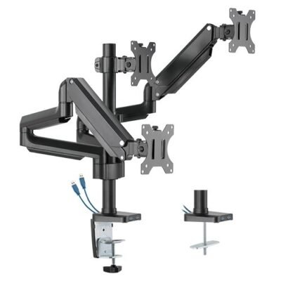 TWISTED MINDS PREMIUM COUNTERBALANCE TRIPLE MONITOR ARM WITH 3.0 USB PORT(17-27")