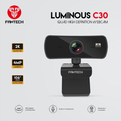 FANTECH LUMINOUS C30 2K (2560 x 1440) Quad High Definition Webcam For Live Streaming And Gaming