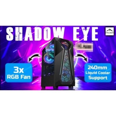 Frozer shadow Eye Pc Case 240mm Support with 3 120mm Argb Fans And Side Tempered Glass