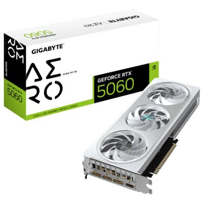 Gigabyte GeForce RTX 5060 Aero Overclocked Triple Fan 16GB - White