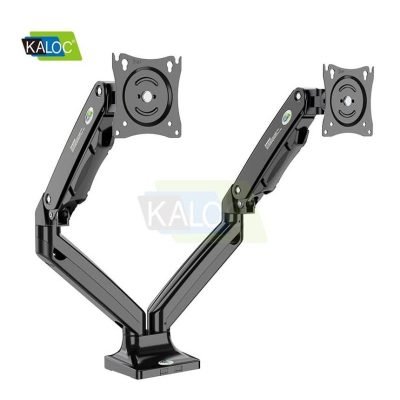 Kaloc DS110-2 Dual Monitor Desk Mount - Articulating Gas Spring Multi Way Stand - Fits 17 - 32 Inch Screens
