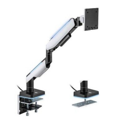 MXG HMA-12R Heavy Duty RGB Gaming Monitor Arm Matte White/Black
