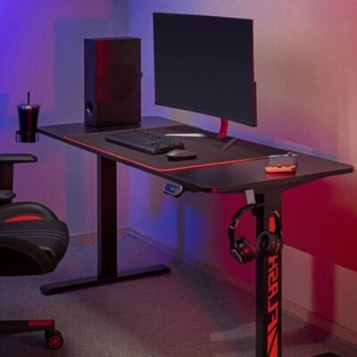 MXG MGD-01R Motorized/SIT-Stand Desk With Fast Charging Ports and Creative Control Panel