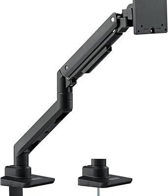 SilverStone Technology ARM14 Black Single Monitor Arm with Heavy-Duty Gas Spring Design and Wide adjustability