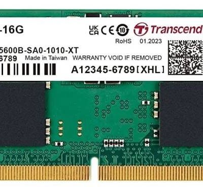 Transcend RAM 16GB DDR5 5600MHz CL46 Laptop Memory - JM5600ASE-16G