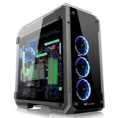 Thermaltake View 71 Tempered Glass Edition ATX Gaming Case with 2 Riing Blue Fan