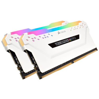 Corsair VENGEANCE® RGB PRO 16GB (2 x 8GB) DDR4 DRAM 3200MHz C16 Memory Kit — White