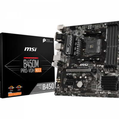 MSI B450M PRO-VDH MAX AM4 Socket Ryzen Motherboard with DDR4 Boost