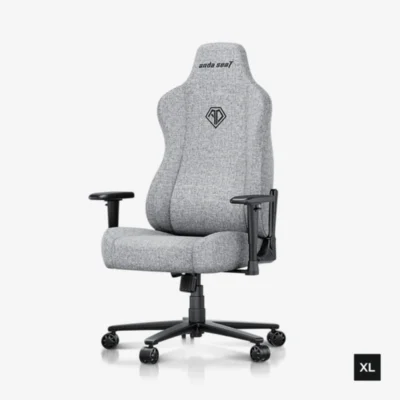 AndaSeat Novis XL Series Premium Fabric Best Budget Ergonomic Gaming Chair – Ash Gray