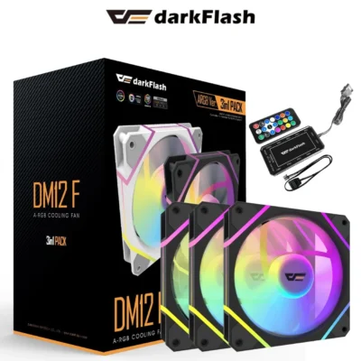DarkFlash DM12 Pro 3 in 1 A-RGB Cooling Fans with Remote and Controller