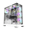 DarkFlash DS900 Glass Mid-Tower 4 ARGB Fans ATX Case – White