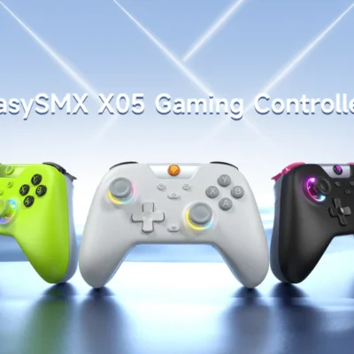 EasySMX X05 Wireless Controller for PC/Android/Steam Deck – Bluetooth Controller Gamepad with Hall Effect Joysticks and Trigger, Turbo, Rumble Vibration and RGB Lighting