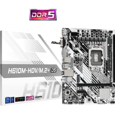 ASRock H610M-HDV/M.2+ D5 DDR5 Intel H610 Micro ATX Motherboard