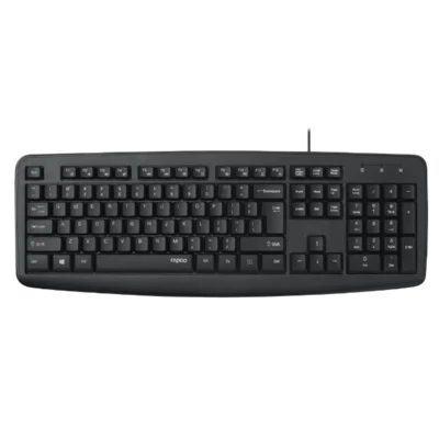 RAPOO NK2600 Spill-Resistant Wired USB Keyboard - Black