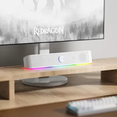 Redragon GS560 Adiemus RGB Desktop Gaming Soundbar - White
