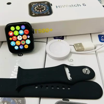T500 Plus Pro Smart Watch HiWatch Series 6 – Full SCREEN Display With Scroll Button Working (Black)